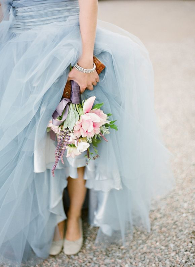 Pantone 2016 inspo wedding dress and flowers